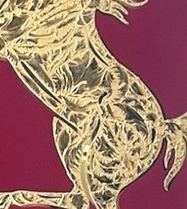 Ferrari Emblem Glass Art