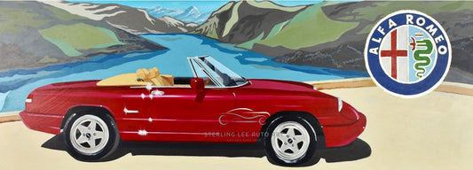 Alfa Romeo Spider S4 Original Artwork - Sterling Lee Auto Art