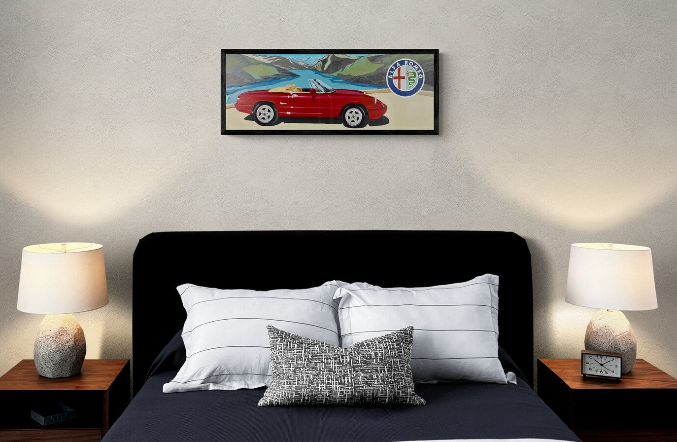 Alfa Romeo Spider S4 Original Artwork - Sterling Lee Auto Art