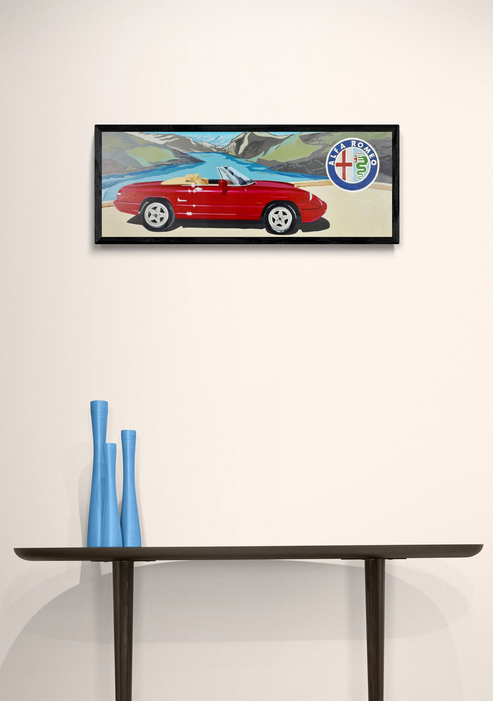 Alfa Romeo Spider S4 Original Artwork - Sterling Lee Auto Art