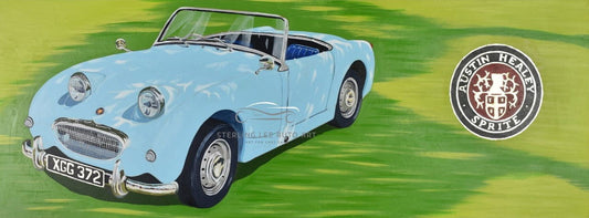 Austin Healey Sprite Original Artwork - Sterling Lee Auto Art
