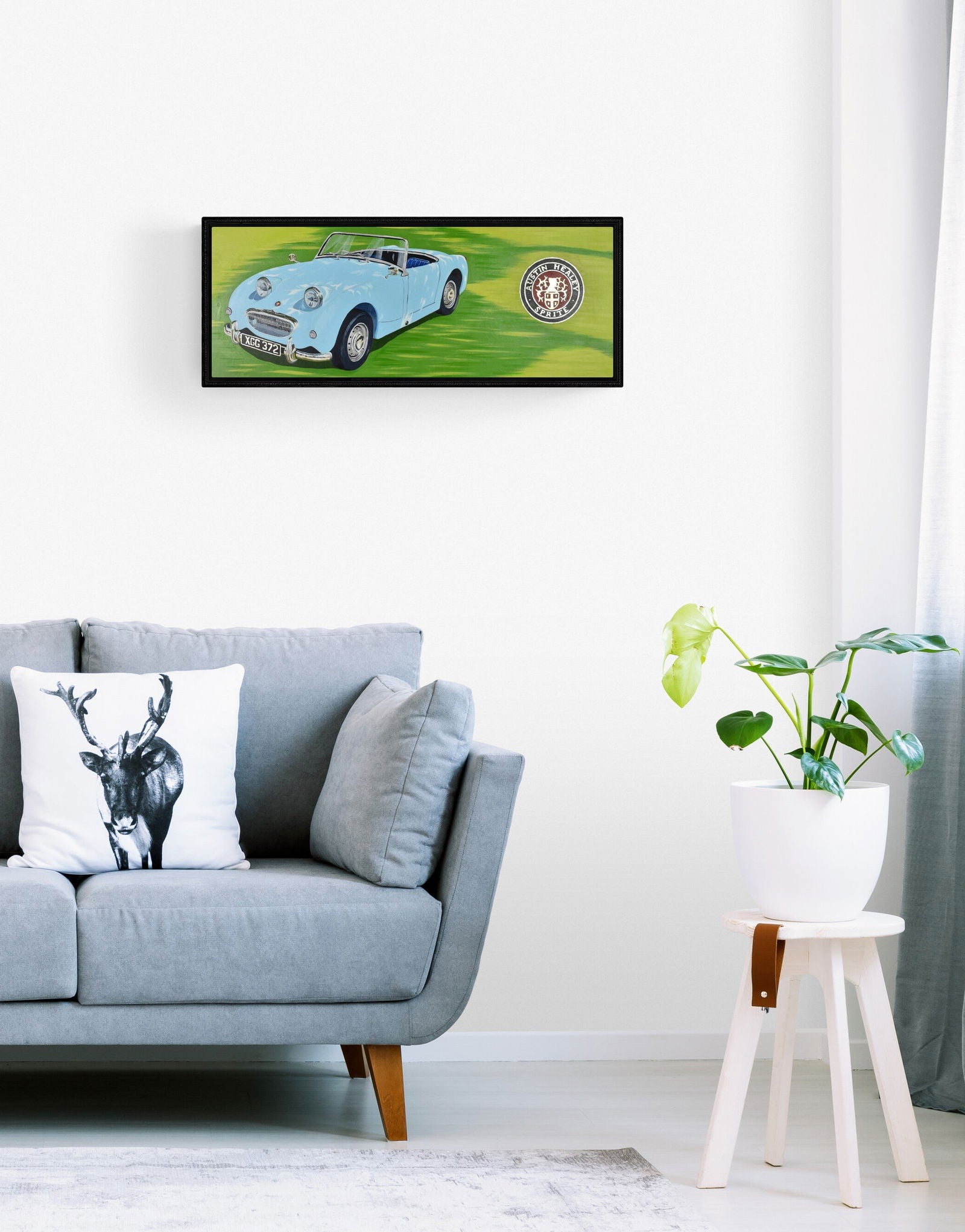Austin Healey Sprite Original Artwork - Sterling Lee Auto Art