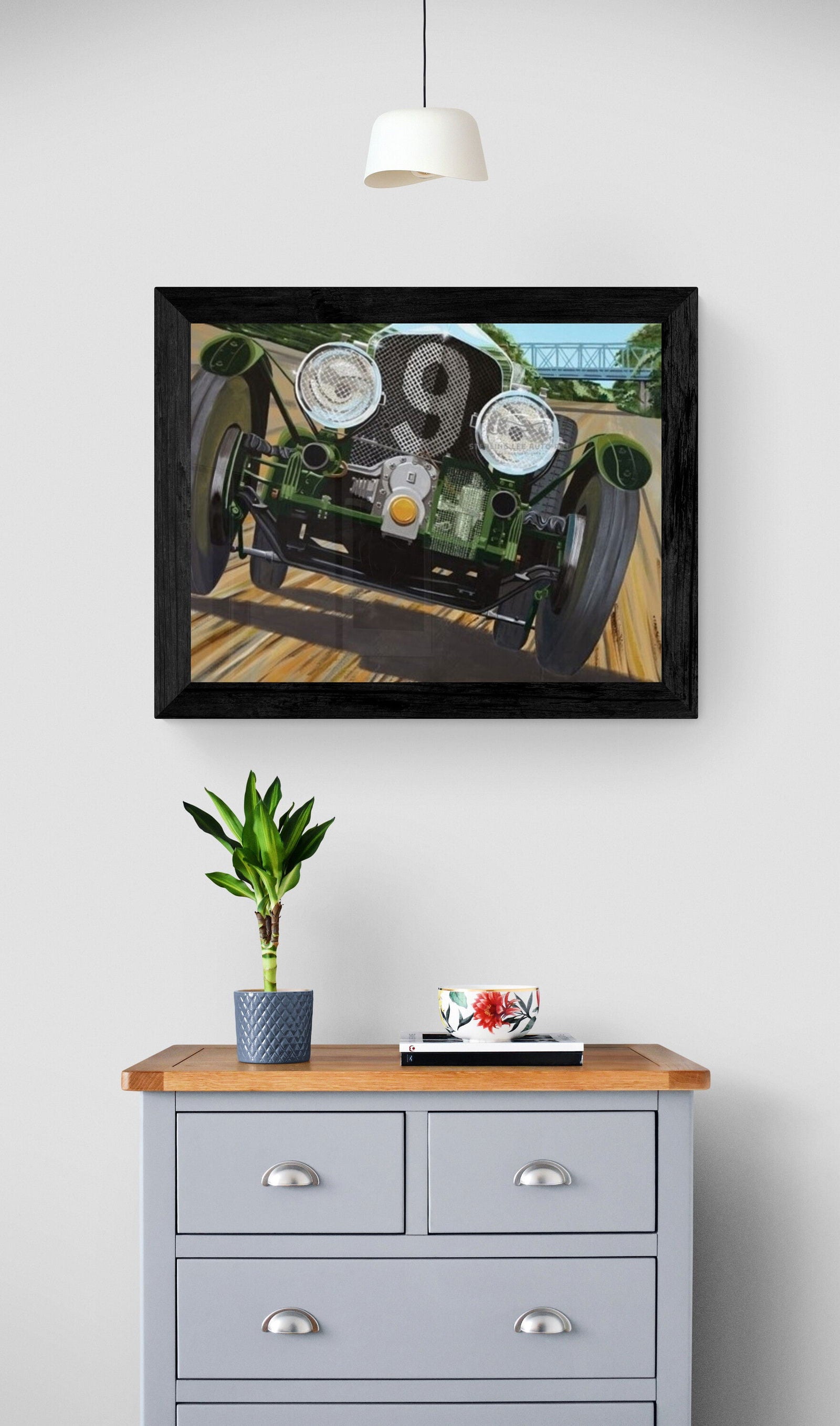 Blower Bentley at Brooklands Original Artwork - Sterling Lee Auto Art