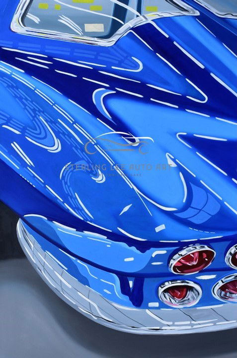 Corvette Stingray C2 Coupe Original Artwork - Sterling Lee Auto Art
