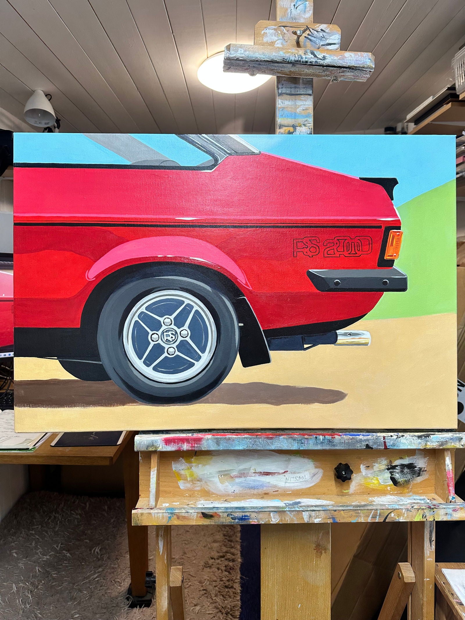 Ford Escort Mk2 RS 2000 Original Artwork - Sterling Lee Auto Art
