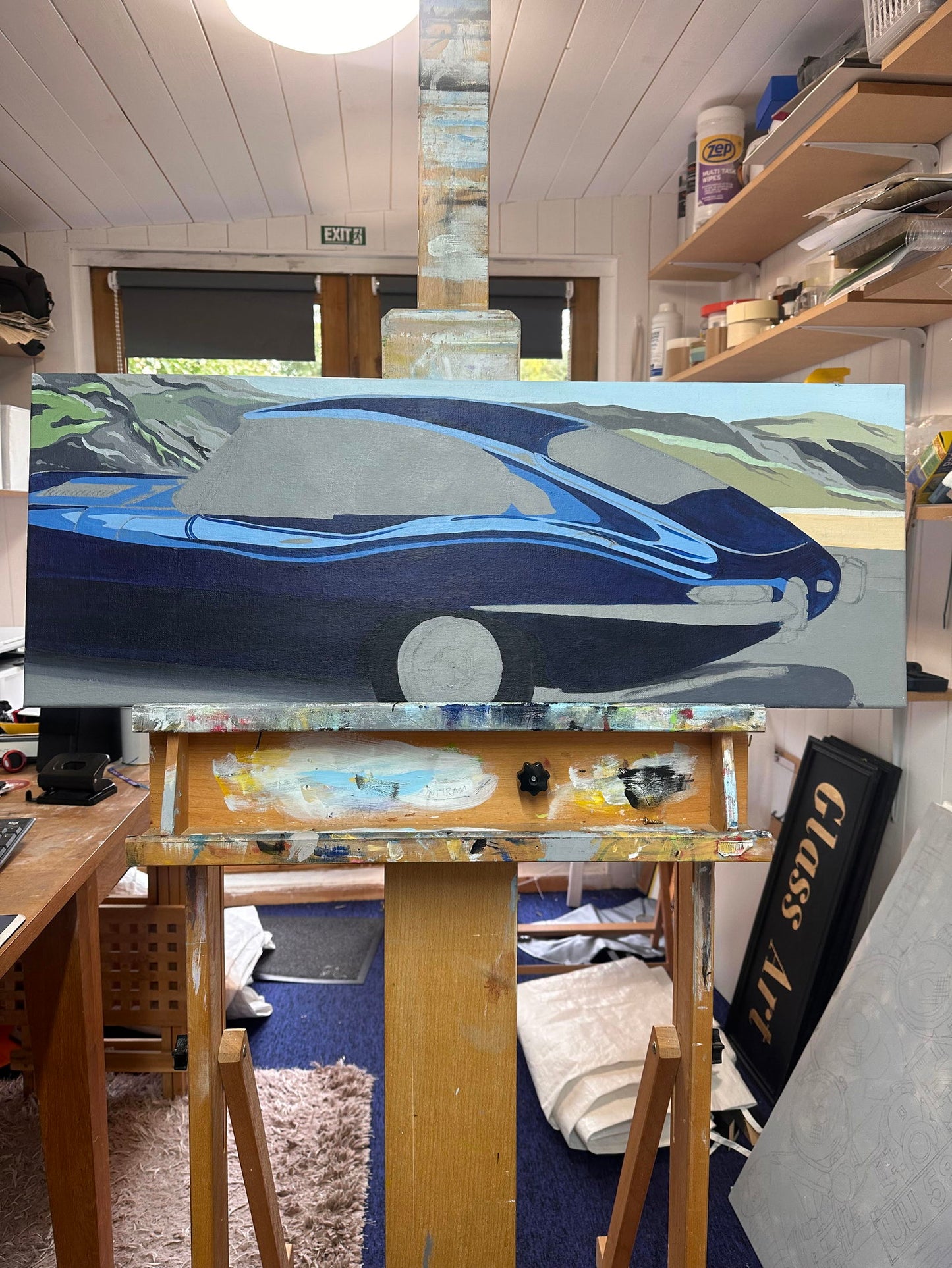 Jaguar E-Type Series 1 Original Artwork - Sterling Lee Auto Art