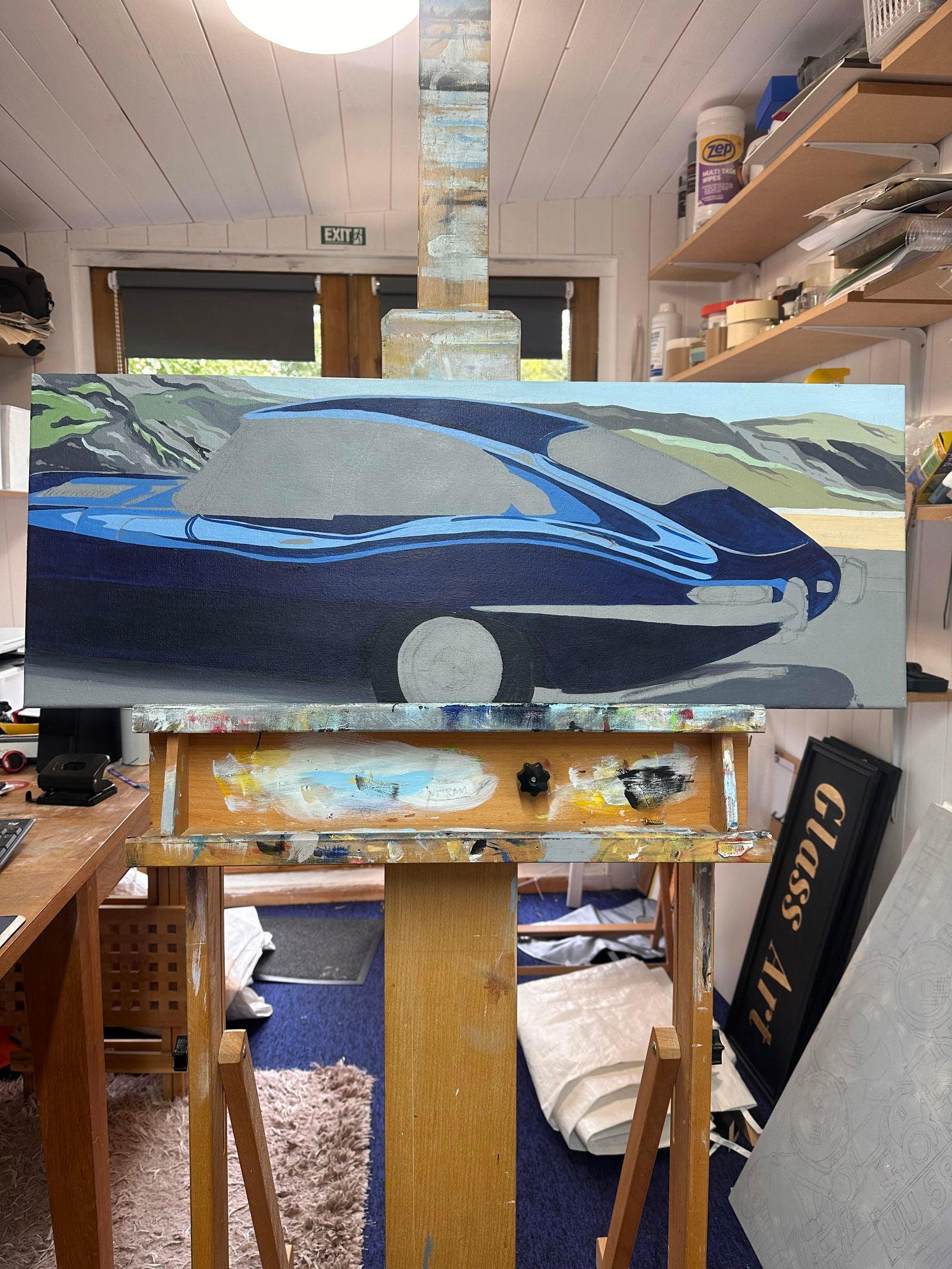 Jaguar E-Type Series 1 Original Artwork - Sterling Lee Auto Art