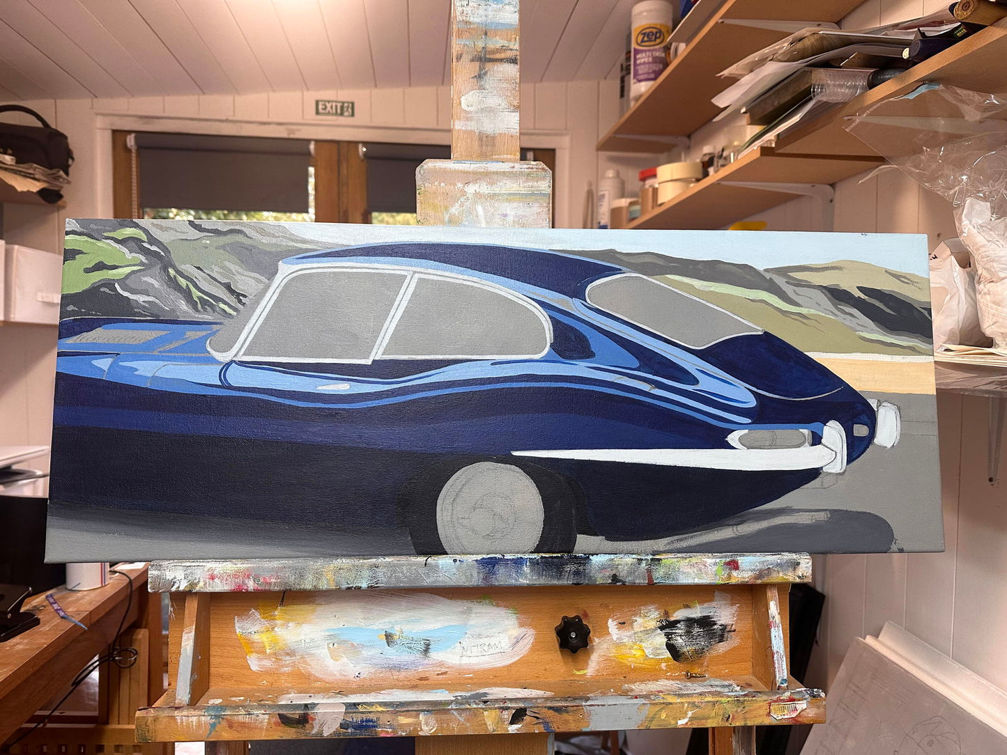 Jaguar E-Type Series 1 Original Artwork - Sterling Lee Auto Art
