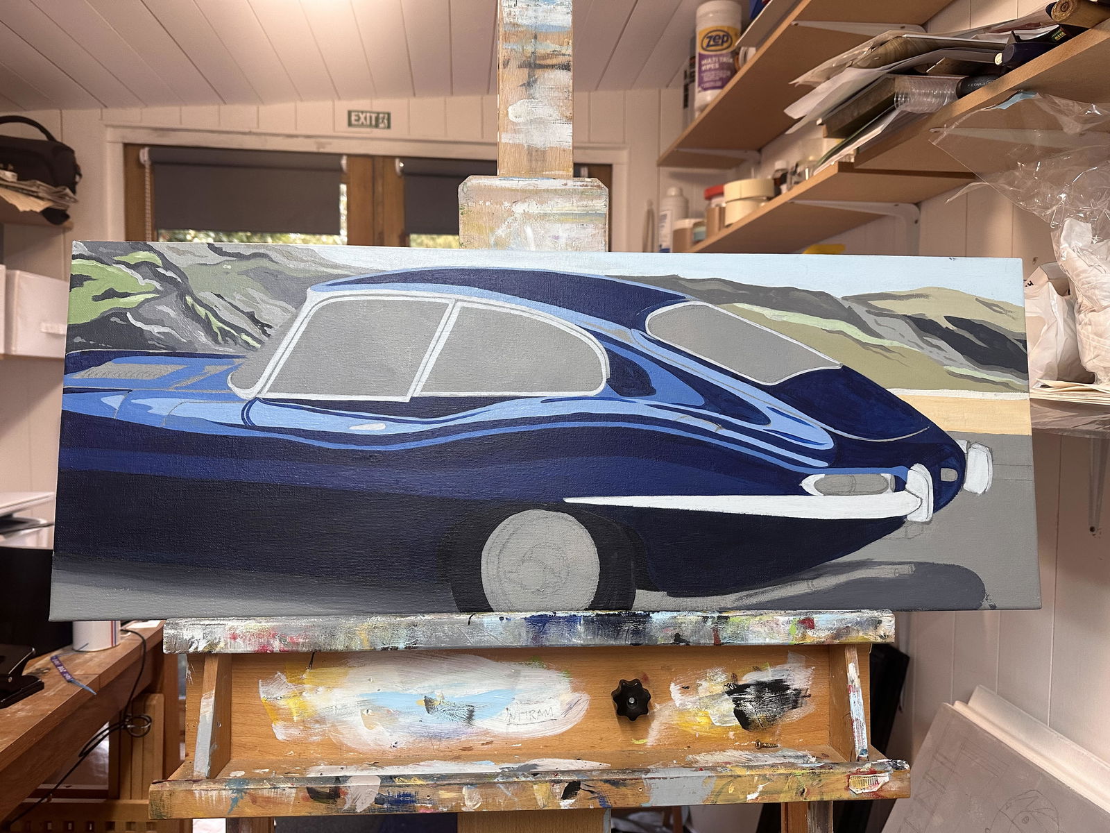 Jaguar E-Type Series 1 Original Artwork - Sterling Lee Auto Art