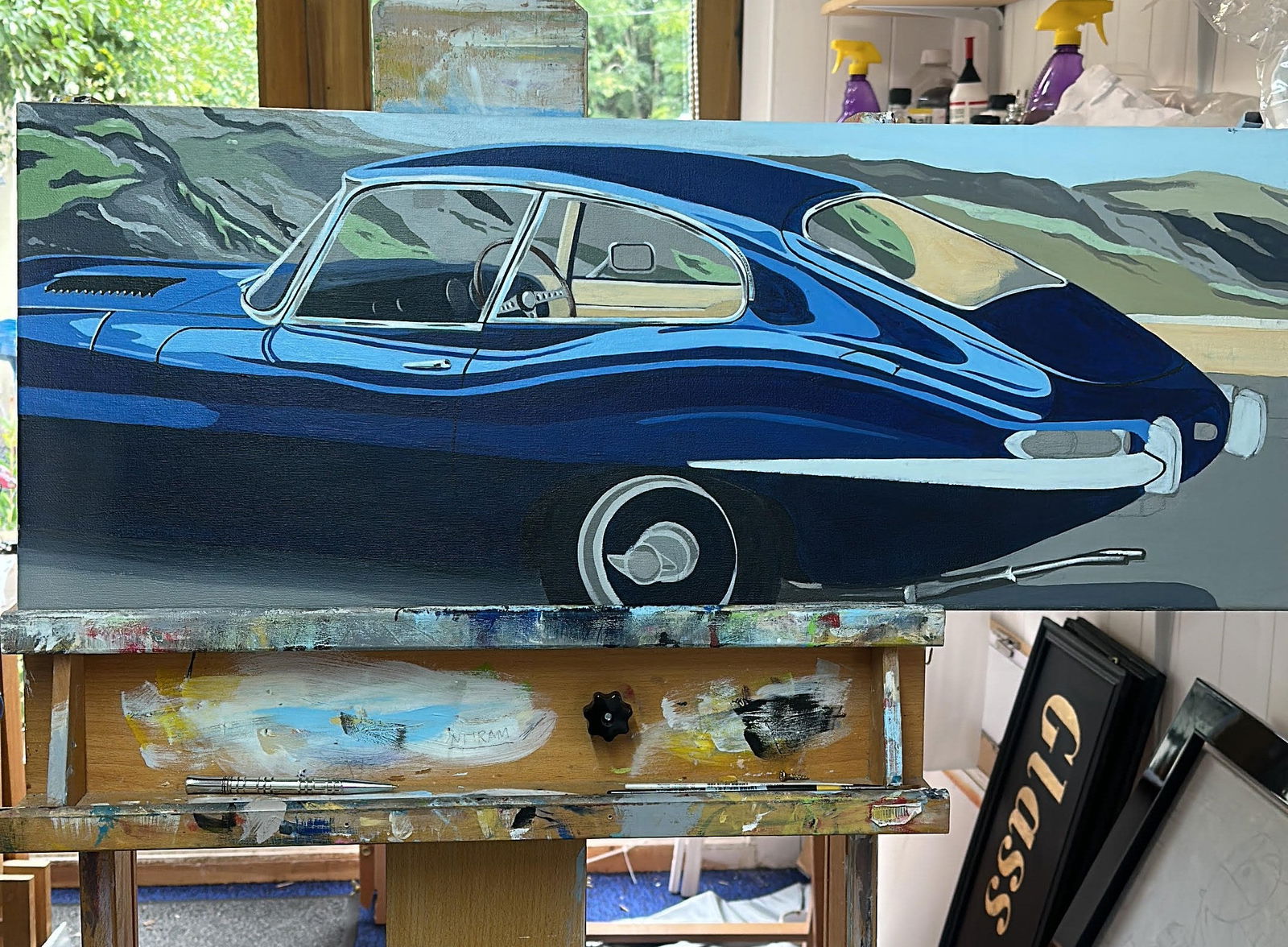 Jaguar E-Type Series 1 Original Artwork - Sterling Lee Auto Art