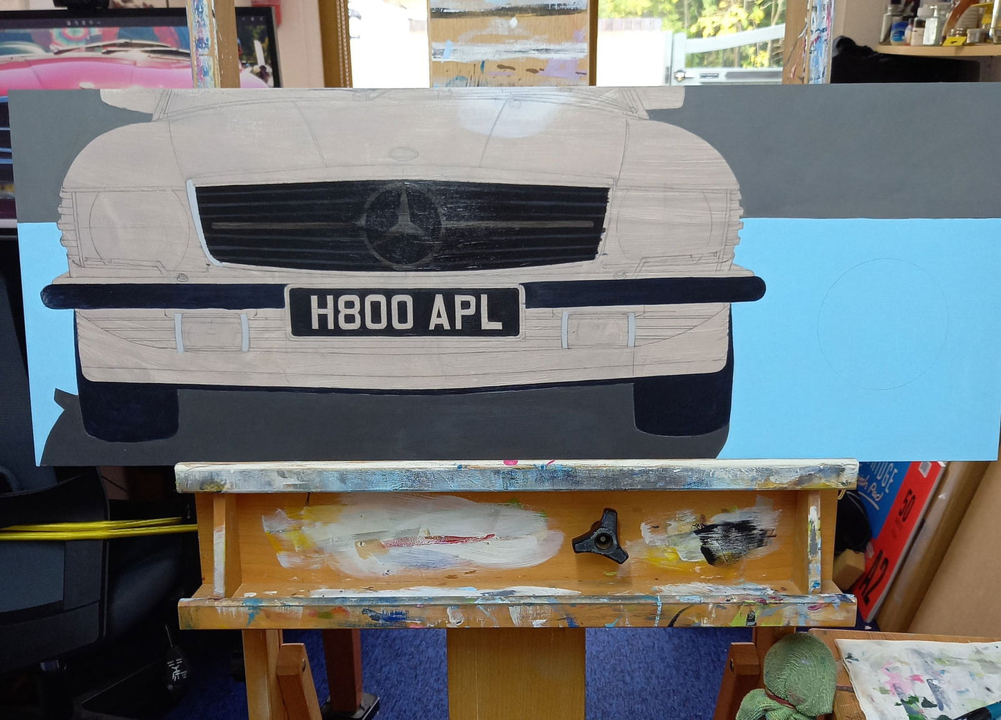 Mercedes Benz SL Original Artwork - Sterling Lee Auto Art