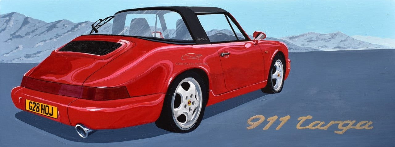Porsche 911 Targa Original Artwork - Sterling Lee Auto Art
