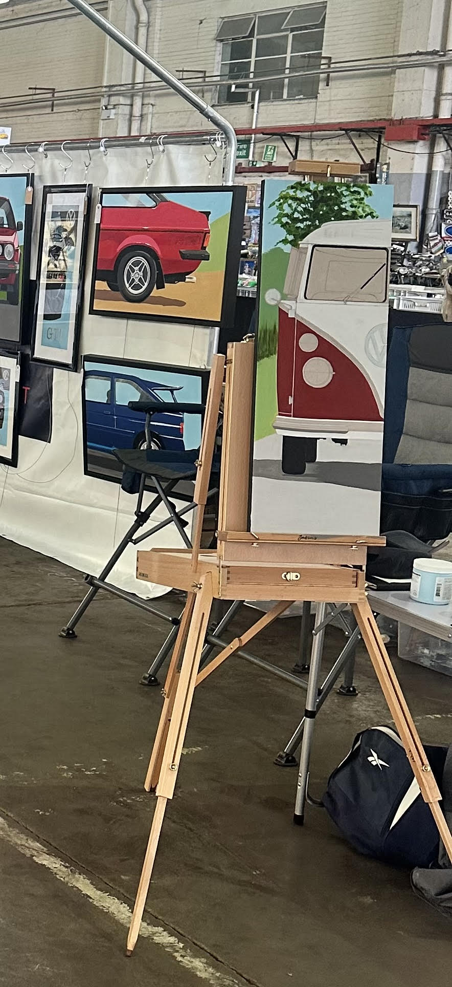 VW Split Screen Campervan Original Artwork - Sterling Lee Auto Art