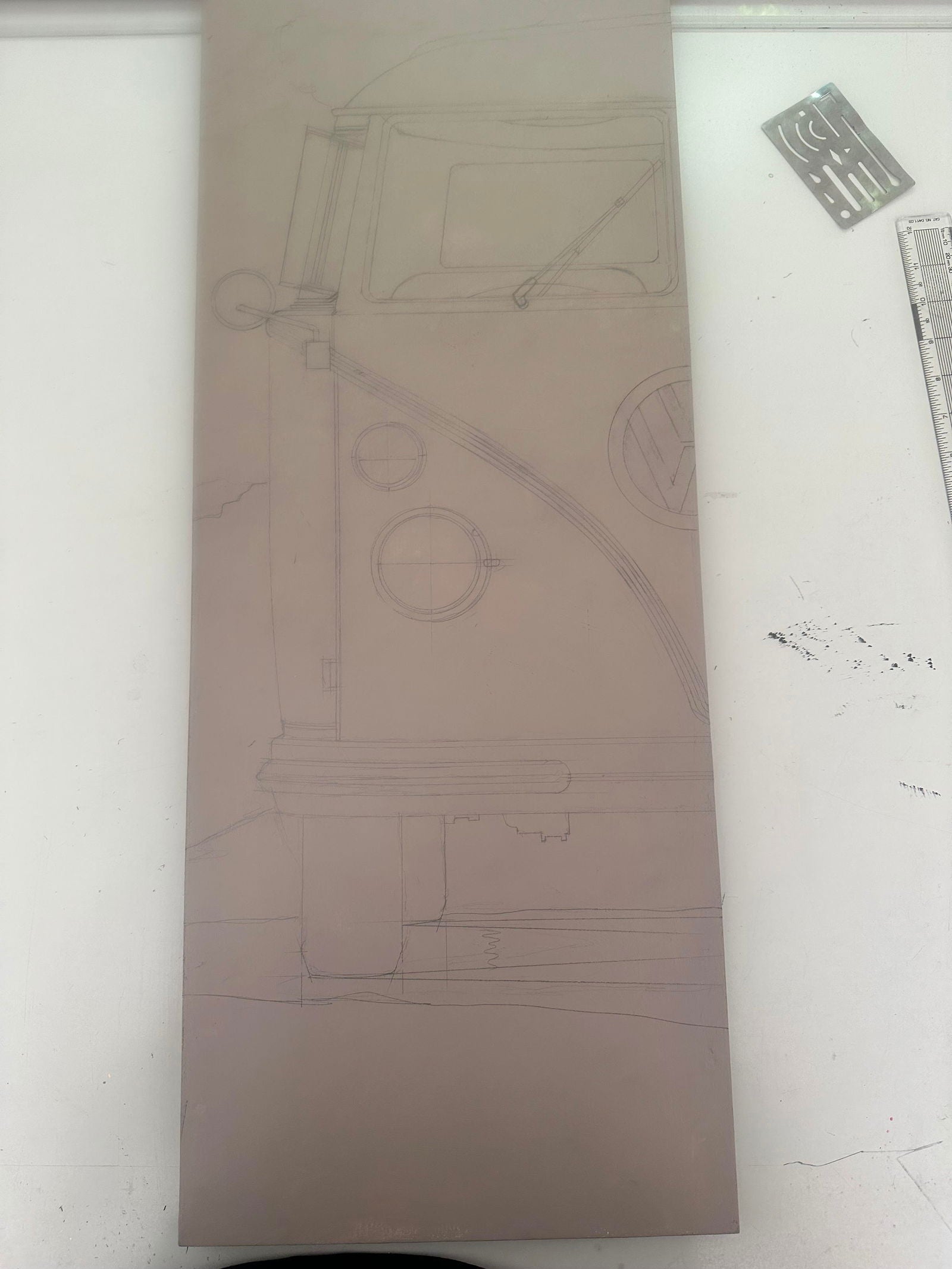 VW Split Screen Campervan Original Artwork - Sterling Lee Auto Art