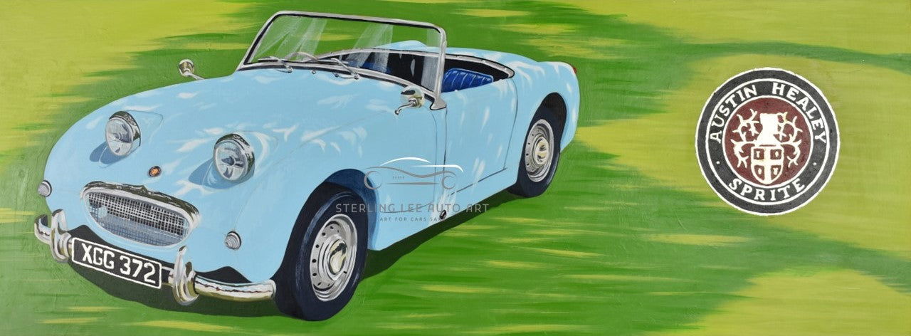 Austin Healey Sprite Original Artwork - Sterling Lee Auto Art