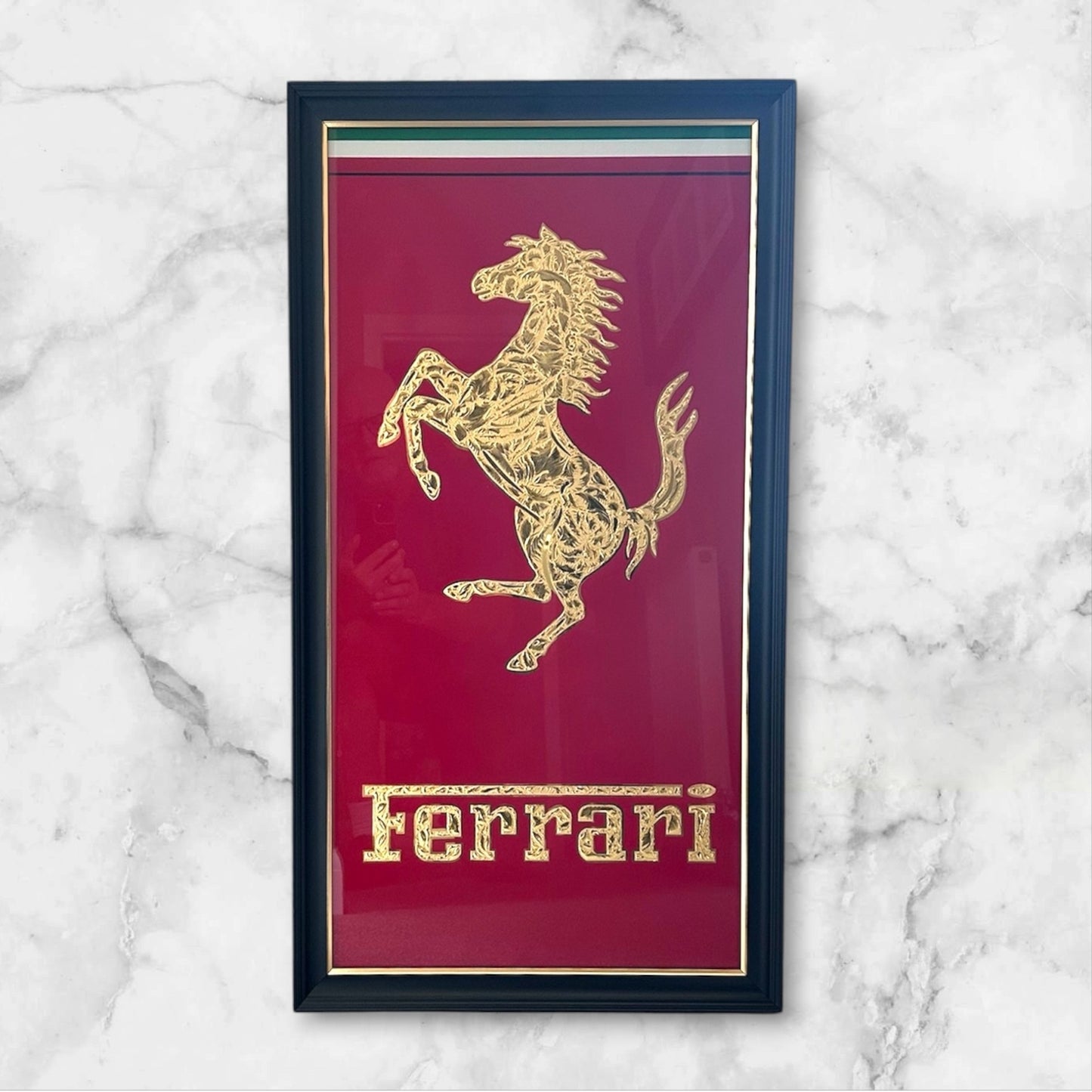 Ferrari Emblem Glass Art