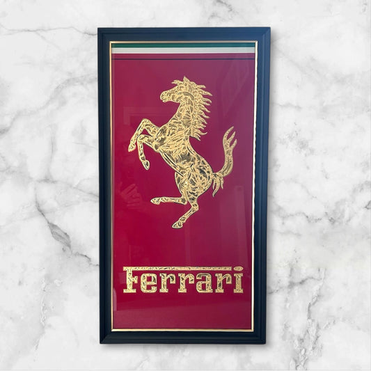 Ferrari Emblem Glass Art