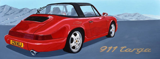 Porsche 911 Targa Original Artwork - Sterling Lee Auto Art