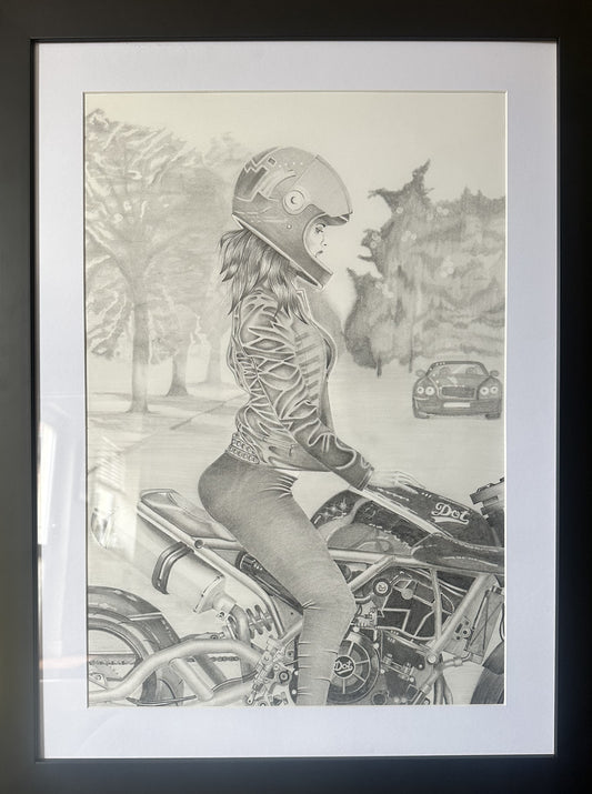 Girl on a DOT Motorcycle